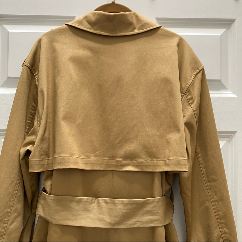 Favorite Daughter The Charles Trench Coat Sand Khaki Tan Long Classic Belted M - Picture 5 of 14